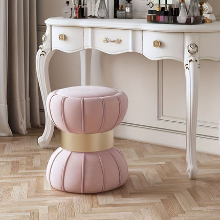 UNICORN Vanity Stool Comfortable for Bedroom, Living Room, Beige Gray Pink