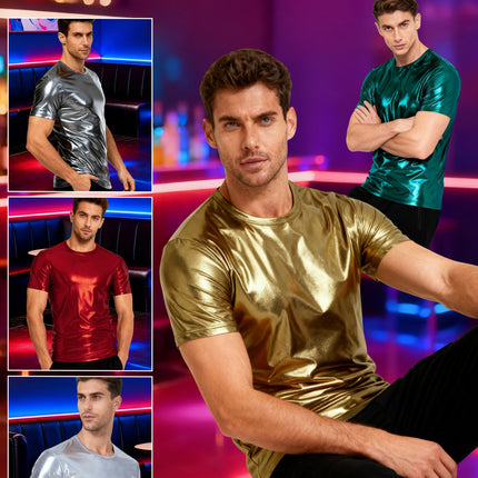UNICORN Mens Shiny Casual Short-Sleeve T-Shirt Made Of 100% Polyester xxs xs s m l xl
