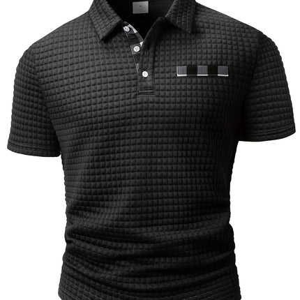 UNICORN Men'S Polo Shirt Square Solid Pattern Short Sleeve Polo Collar s m l xl xxl