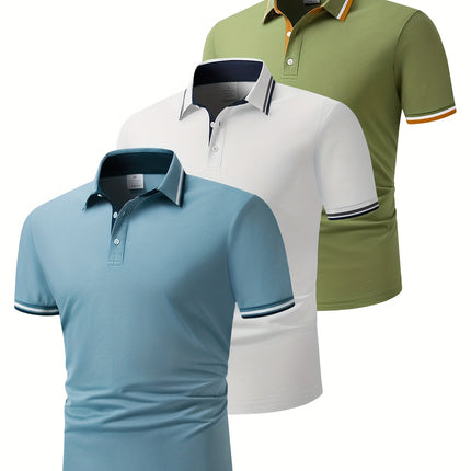 UNICORN Set of Three Men'S Summer Shirts in Classic Solid Colors Short Sleeves s m xl xxl