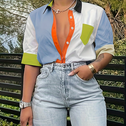UNICORN Summer Fashion Casual Color Block Shirt s m l xl xxl