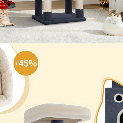 UNICORN Cat Tree, 180cm Cat Tree with 8 Scratching Posts, Beige/light Gray/dark Gray