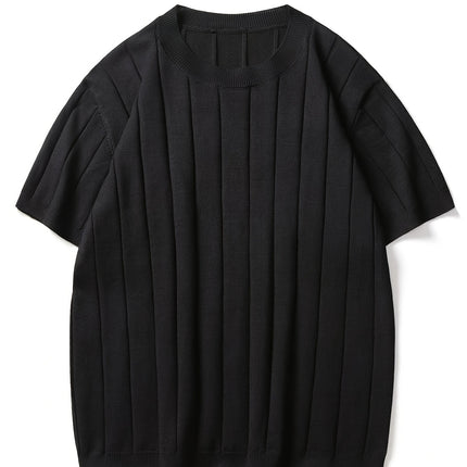 UNICORN Men Slim Fit Striped Textured Knit Crew Neck T-Shirt s m l xl