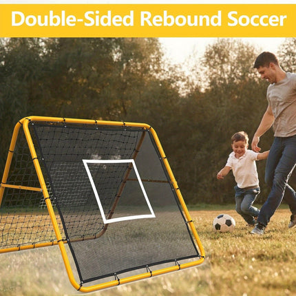 UNICORN 4x4 Multi-Sport Rebounder Net with Heavy-Duty Steel Frame Yellow and Black