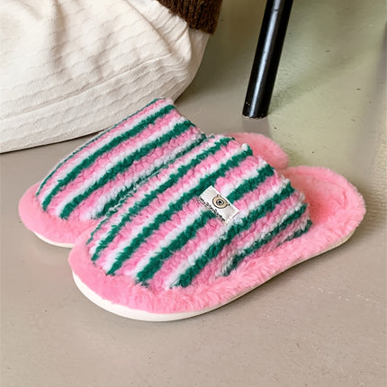 UNICORN Men's Home Slippers, Casual Color-Block Striped 36 38 39.5 41.5 43