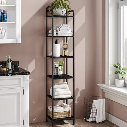 UNICORN Bookcase, Shelf, Standing Shelf, Slim Bookcase Black/Rustic Brown