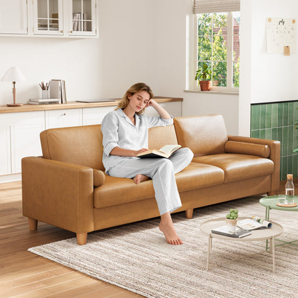 UNICORN Modern 3-Seater Sofa Couch Orange Brown