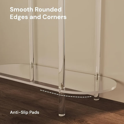 UNICORN Acrylic Oval Side Table 2-layer Bedside Table Suitable for Living Room