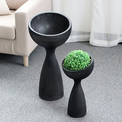 UNICORN Resin Vase with Drainage Hole 45.72cm Tal Indoor & Outdoor White Black