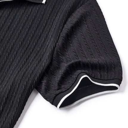 UNICORN Tops Jacquard Fabric Color Block Stitching Zipper Men'S Polo Shirt s m l xl xxl xxxl