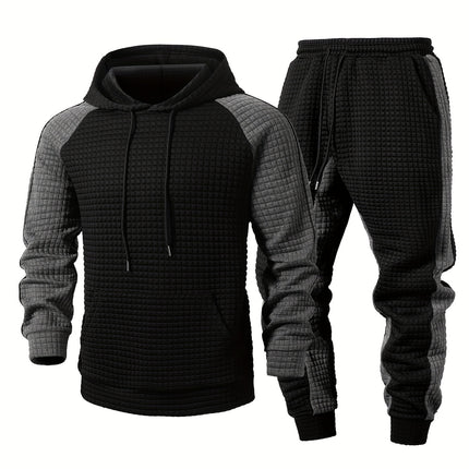 UNICORN Men's Black-Gray  Sweatshirt Sport Jacket, Top and Pants 2pcs Set