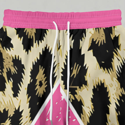 UNICORN Women'S Pink And White Leopard Print Contrast Big Star Print Halter Top m l xl xxl