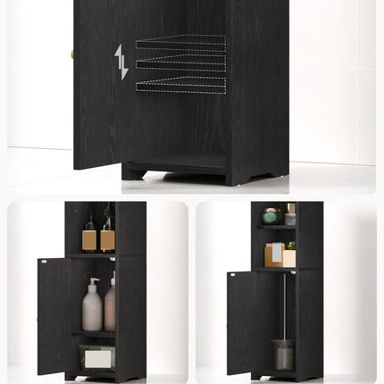 UNICORN Bathroom Cabinet, Toilet Cabinet with Doors Black