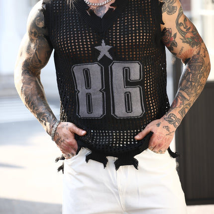 UNICORN Fashion Personality Vest Sweater Loose Hollow V-neck Sleeveless Vest s m l xl