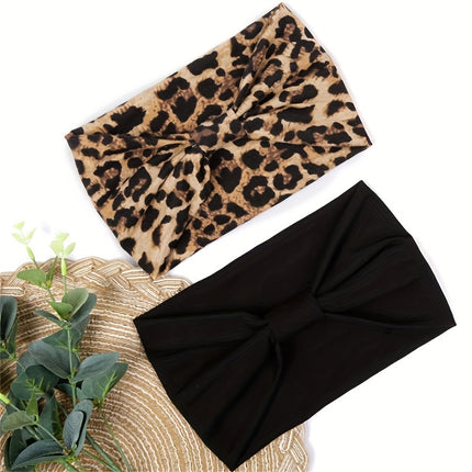 UNICORN 2 Blend Headbands in Bohemian Style Ideal for Sports with Leopard Print