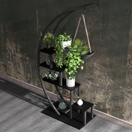 UNICORN 2 Pack 5 Tier Metal Plant Stand Black