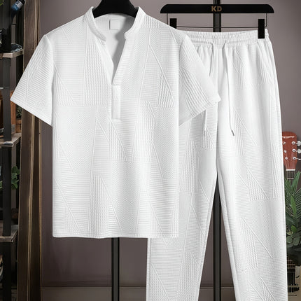 UNICORN Men'S Summer Short Sleeve And Long Pants Two-Piece Camping Set s m l xl xxl