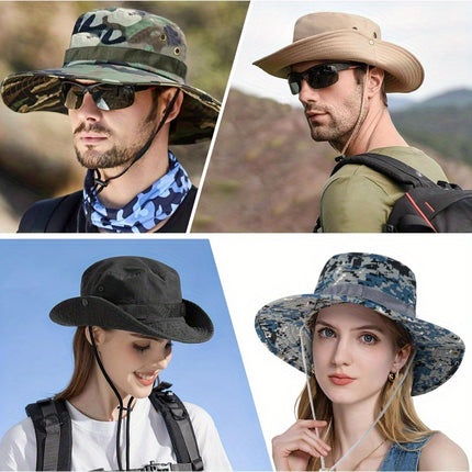 UNICORN Bucket Hats for Men Women Safari Outdoor Hats Black Camouflage