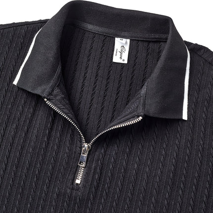 UNICORN Tops Jacquard Fabric Color Block Stitching Zipper Men'S Polo Shirt s m l xl xxl xxxl