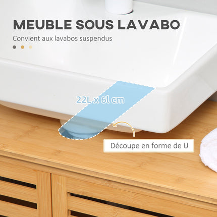 UNICORN Cleanline Bathroom Bamboo Furniture Under Sink Cabinet 2 Doors