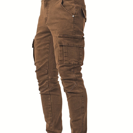 UNICORN Men'S Tapered Slim Fit Khaki Durable Jeans xs s m l xl xxl xxxl