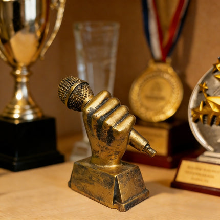 UNICORN Microphone Trophy Resin Statue Desktop Decor for Music Lovers
