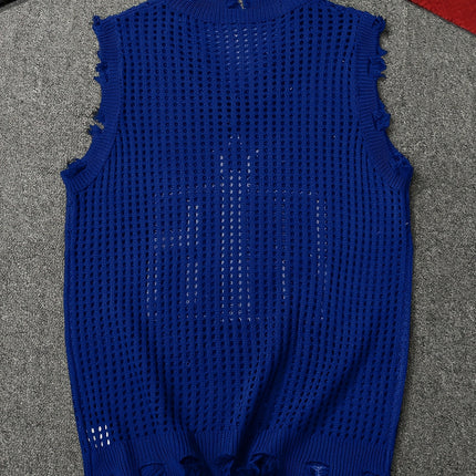 UNICORN Fashion Personality Vest Sweater Loose Hollow V-neck Sleeveless Vest s m l xl