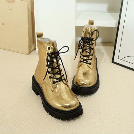 UNICORN Lace-Up Zip Boots Trendy And Versatile for Street Style Women Shoes