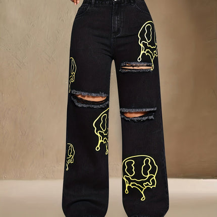 UNICORN Women Loose Straight-Leg Jeans Black s m l xl xxl