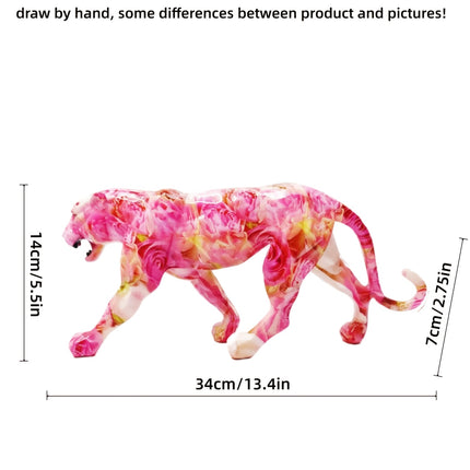 UNICORN High-End Pink Patterned Cheetah Statue Rose