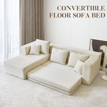 UNICORN L-Shaped Convertible Floor Sofa Bed Black Gray Green Orange Off White