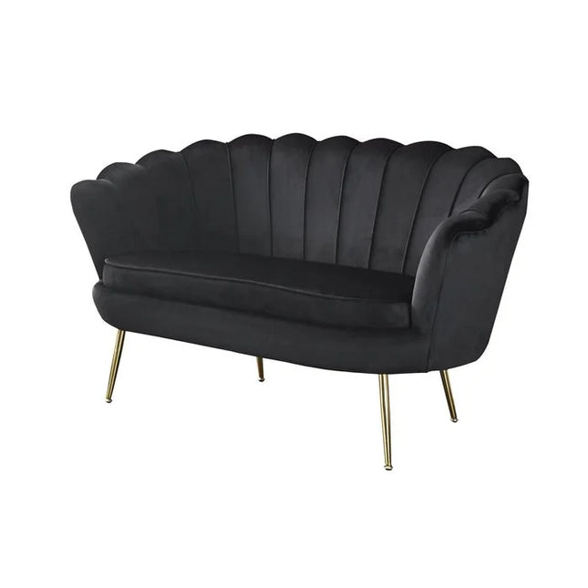 UNICORN Two-seater sofa in black velvet, width 137cm, height 78cm
