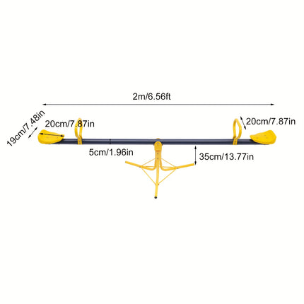 UNICORN 360 Degree Rotating Seesaw Orange Outdoor Teeterboards Yellow