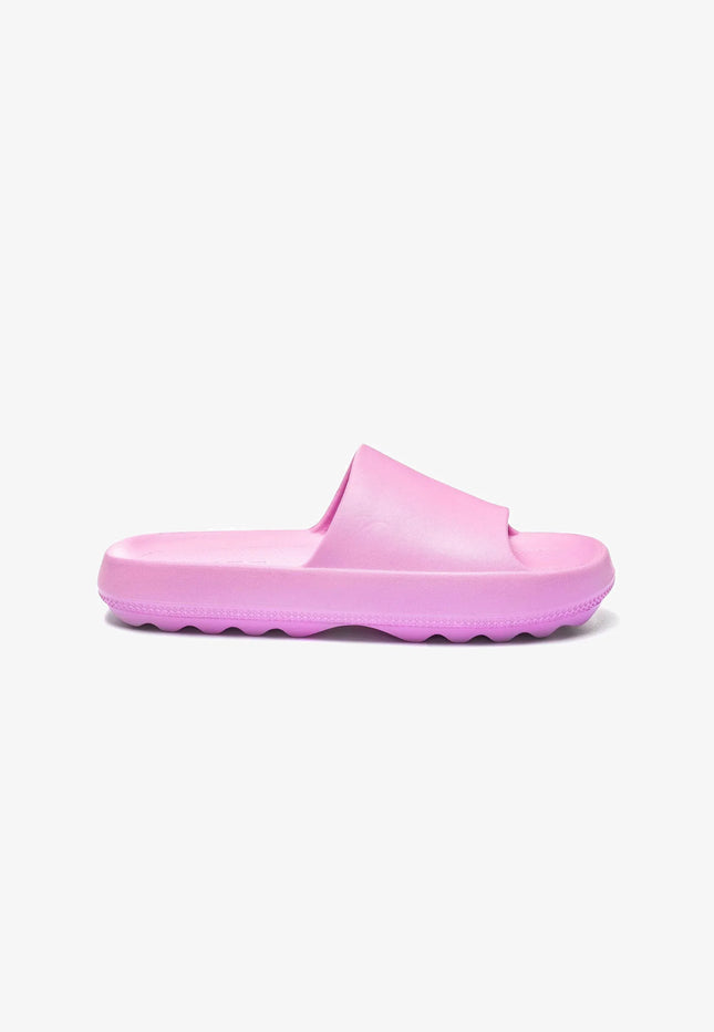 UNICORN Slippers with a wide strap over the foot and a sole with a pre-formed footbed and a ribbed profile on the bottom.