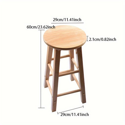UNICORN Oak Round Stools, Solid Wood Bar Stools, Pub Chairs