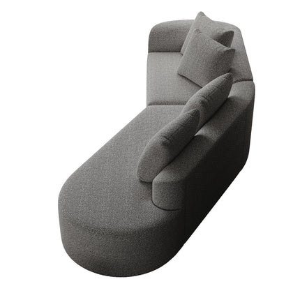 UNICORN Chenille sofa Modern, upholstered, oversized corner sofa, 4-seater, extra deep and wide seating, curved cloud couch with 4 decorative cushions, freely combinable sofa for living room and bedroom