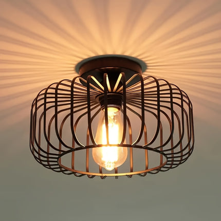 UNICORN 1pc Farmhouse Black Semi-Recessed Ceiling Light