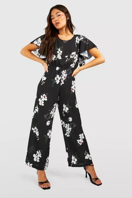 UNICORN Women's jumpsuit floral print black xl xxl