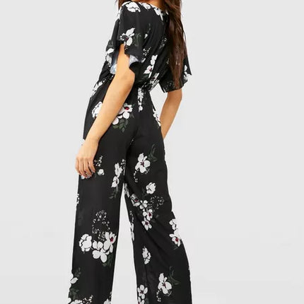 UNICORN Women's jumpsuit floral print black xl xxl