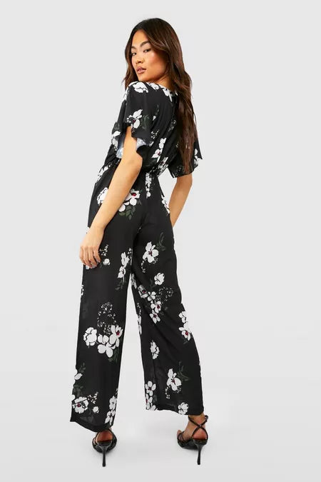 UNICORN Women's jumpsuit floral print black xl xxl