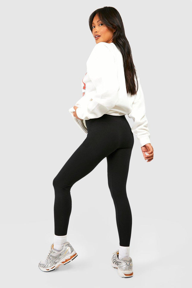 UNICORN Leggings with thick waistband, fleece lining and seam detail S M