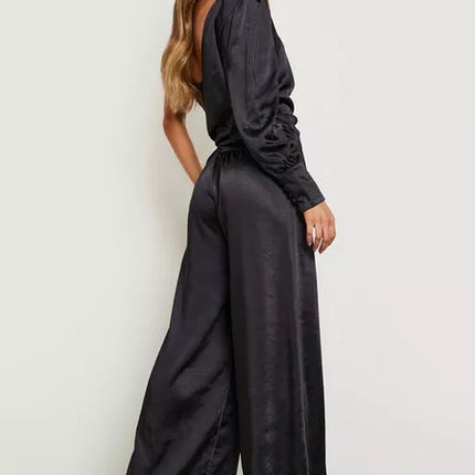 UNICORN Women's jumpsuit satin green black s m