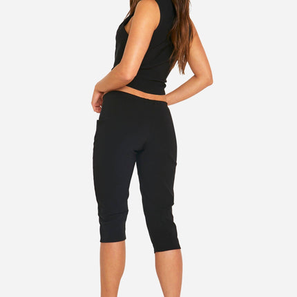 Ladies Super Stretch Gilet And Capri Pants xs s m l xl xxl