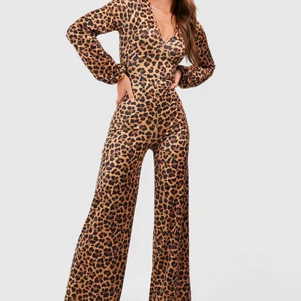 UNICORN Women's jumpsuit leopard print brown m l
