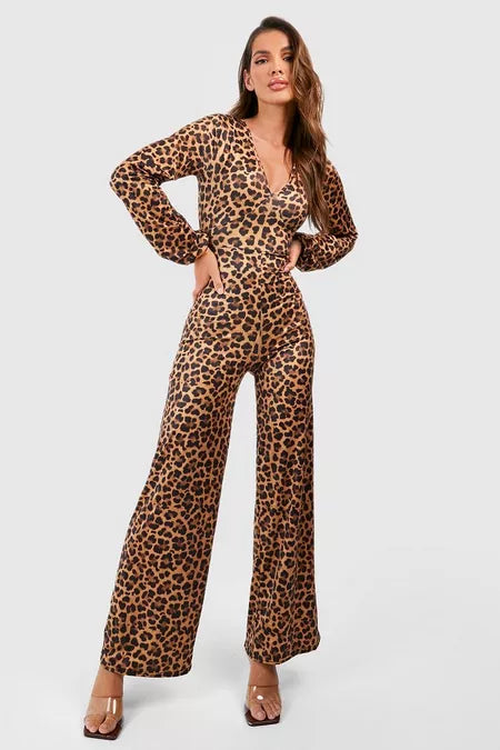 UNICORN Women's jumpsuit leopard print brown m l