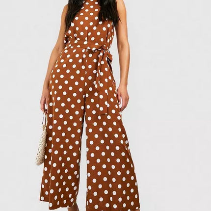 UNICORN Women's jumpsuit dots black brown xxxxl