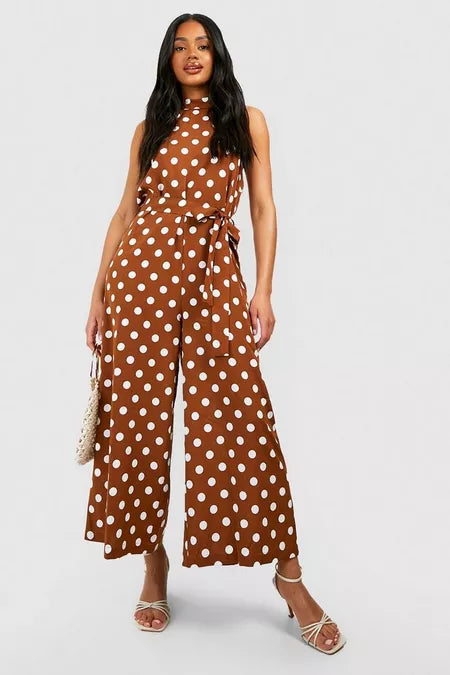 UNICORN Women's jumpsuit dots black brown xxxxl