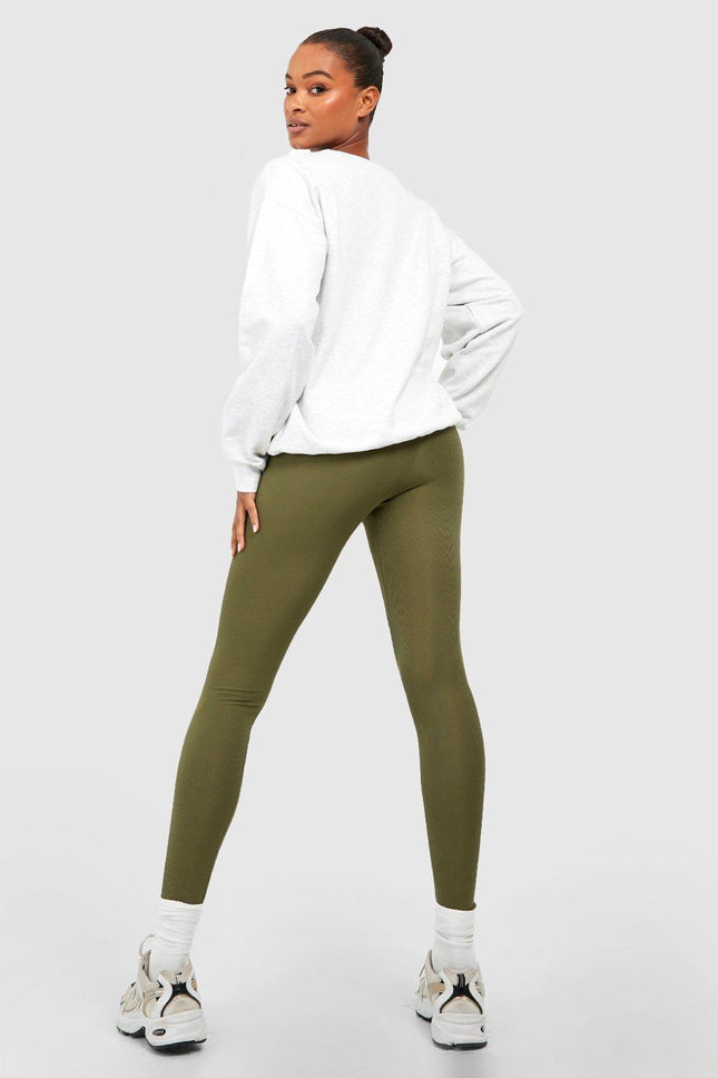 UNICORN Tall Ribbed Basic Mid Rise Leggings xs s