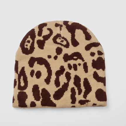 UNICORN Ladies Knitted Leopard Print Hat One size