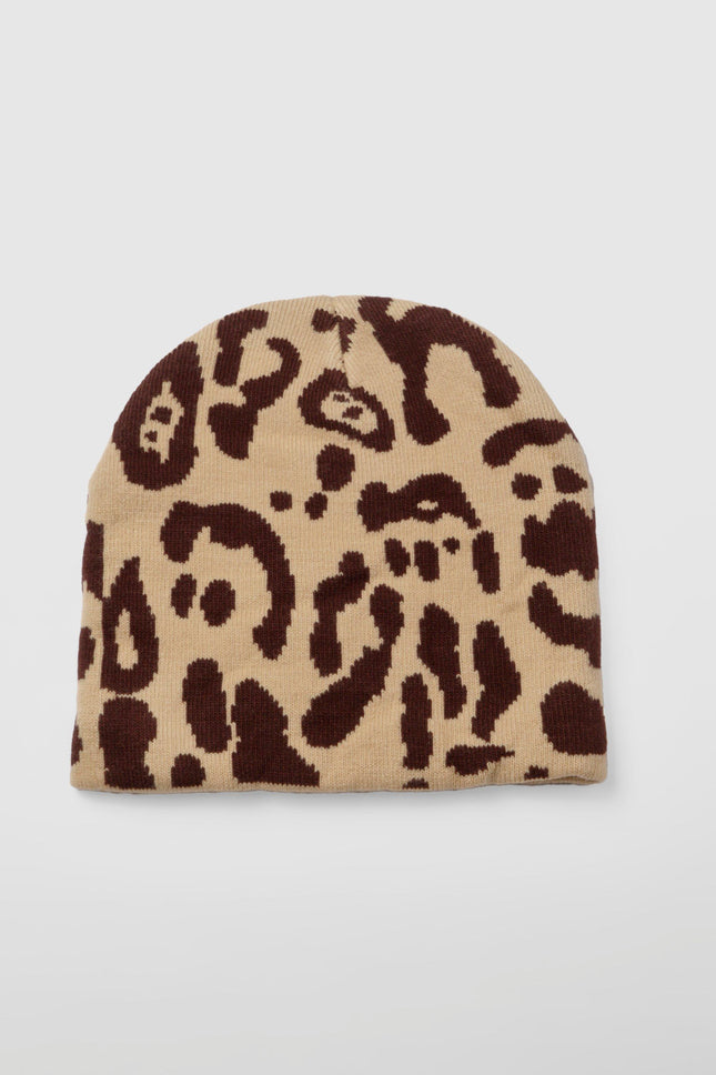 UNICORN Ladies Knitted Leopard Print Hat One size